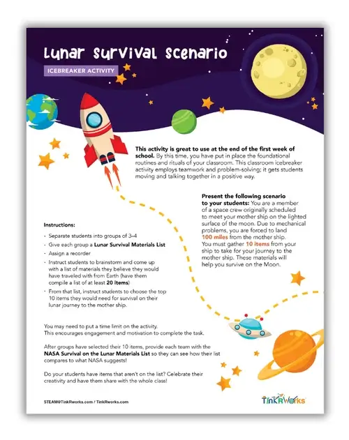 Lunar Survival Scenario Icebreaker Activity