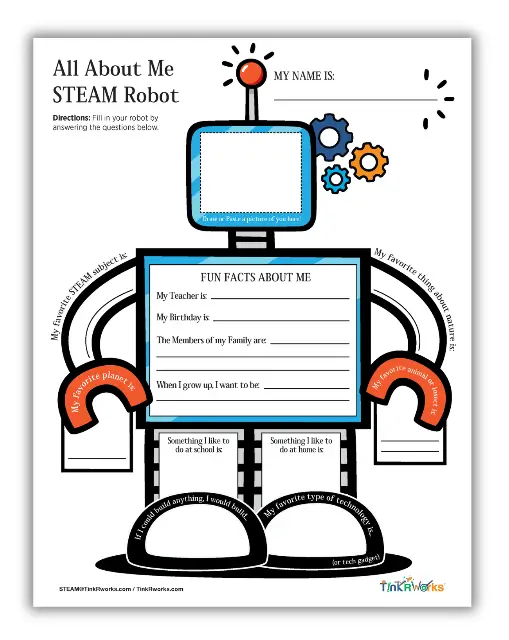 All About Me Robot STEAM Activity